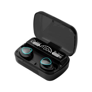 Crne Bluetooth slušalice M10 u kutiji sa digitalnim prikazom punjenja