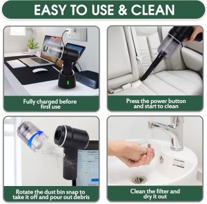 Vodič za jednostavnu upotrebu i održavanje mini bežičnog usisivača sa koracima za pravilno čišćenje i punjenje
