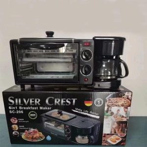Kutija multifunkcionalnog aparata za doručak Silver Crest sa prikazom funkcija i hrane